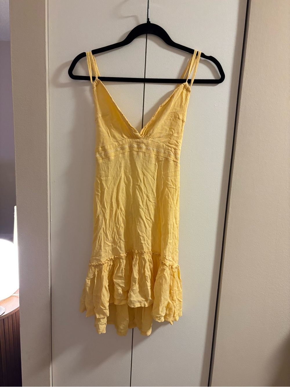 Yellow V-Neck Summer Dress